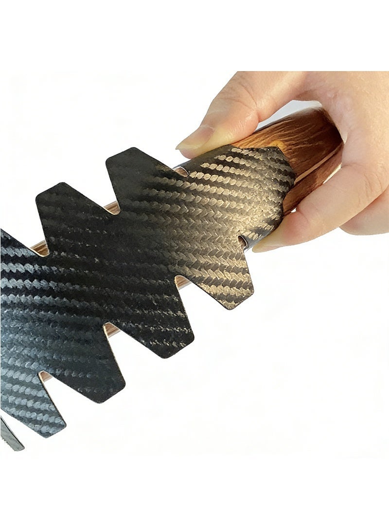 سيسلي واقي إطار المضرب بنقشة كربون فايبر، مقاس عالمي 6.5×40cm، لاصق قوي لحماية حافة مضرب البادل/التنس من الخدوش والصدمات، خامة PU ممتصة للصدمات، تركيب سهل بدون فقاعات، أسود - Image 3